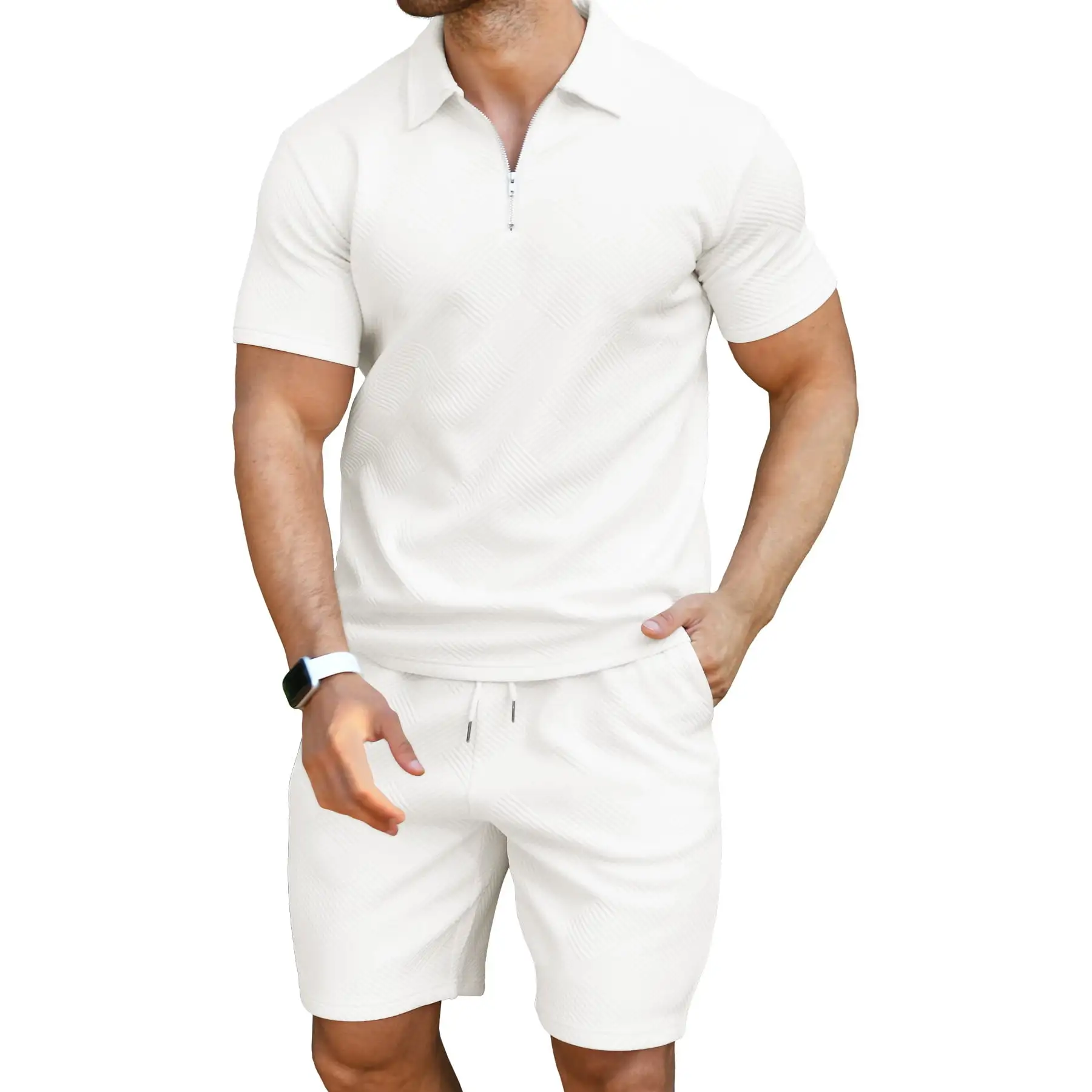 6 PACK-Men's Polo Shirt and Shorts Set Summer Outfits Fashion Casual Short Sleeve Polo Suit for Men 2 Piece Shorts Tracksuit