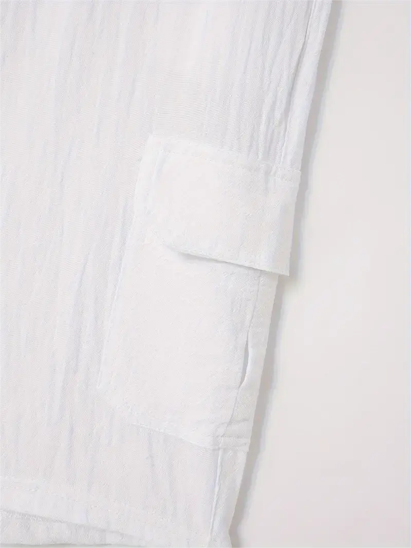 6 Pack-Men's Multi-pocket Linen Cargo Shorts - Comfort Fit with Adjustable Drawstring Waist, Versatile For Outdoor Adventures & Everyday Wear