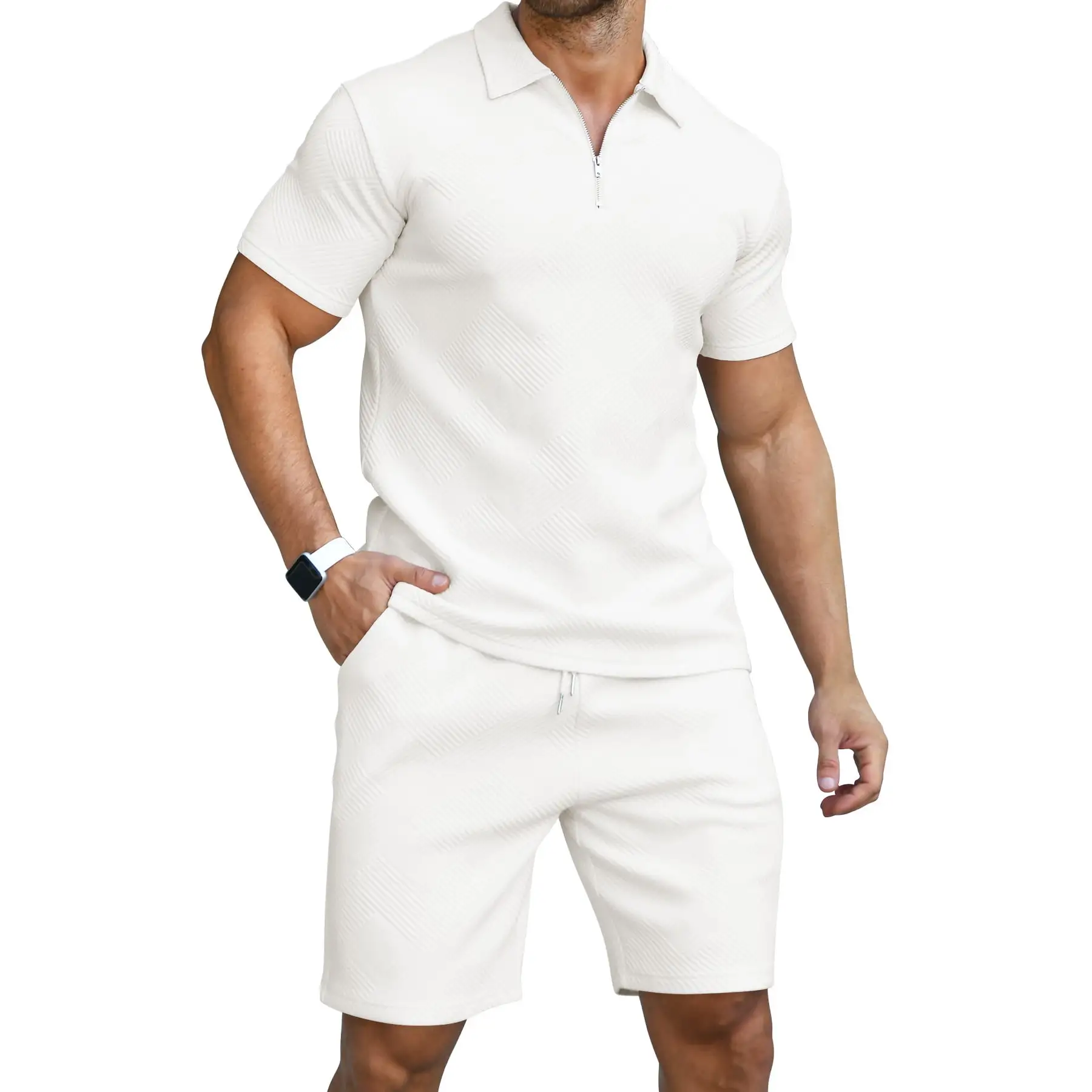 6 PACK-Men's Polo Shirt and Shorts Set Summer Outfits Fashion Casual Short Sleeve Polo Suit for Men 2 Piece Shorts Tracksuit