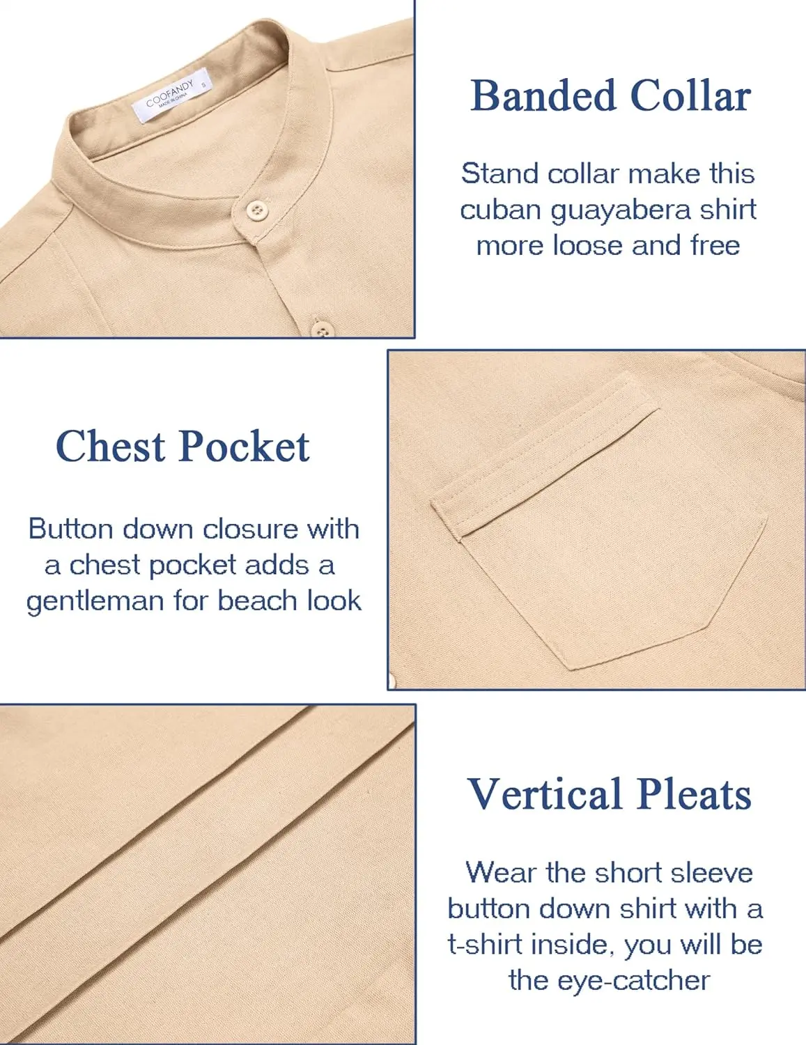 9 Pack-Men's Cuban Guayabera Shirt Cotton Linen Short Sleeve Button Down Shirts Casual Band Collar Summer Shirt