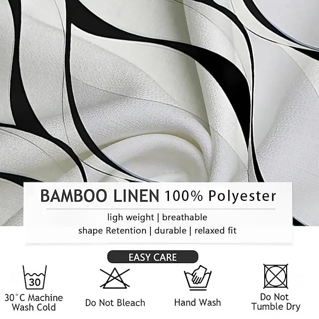 4 PACK-Geometric Lines / Waves Hawaiian Resort Men's Printed Shirts Party Causal Daily Summer Turndown Short Sleeve Black, White, Blue S, M, L Polyester Shirt