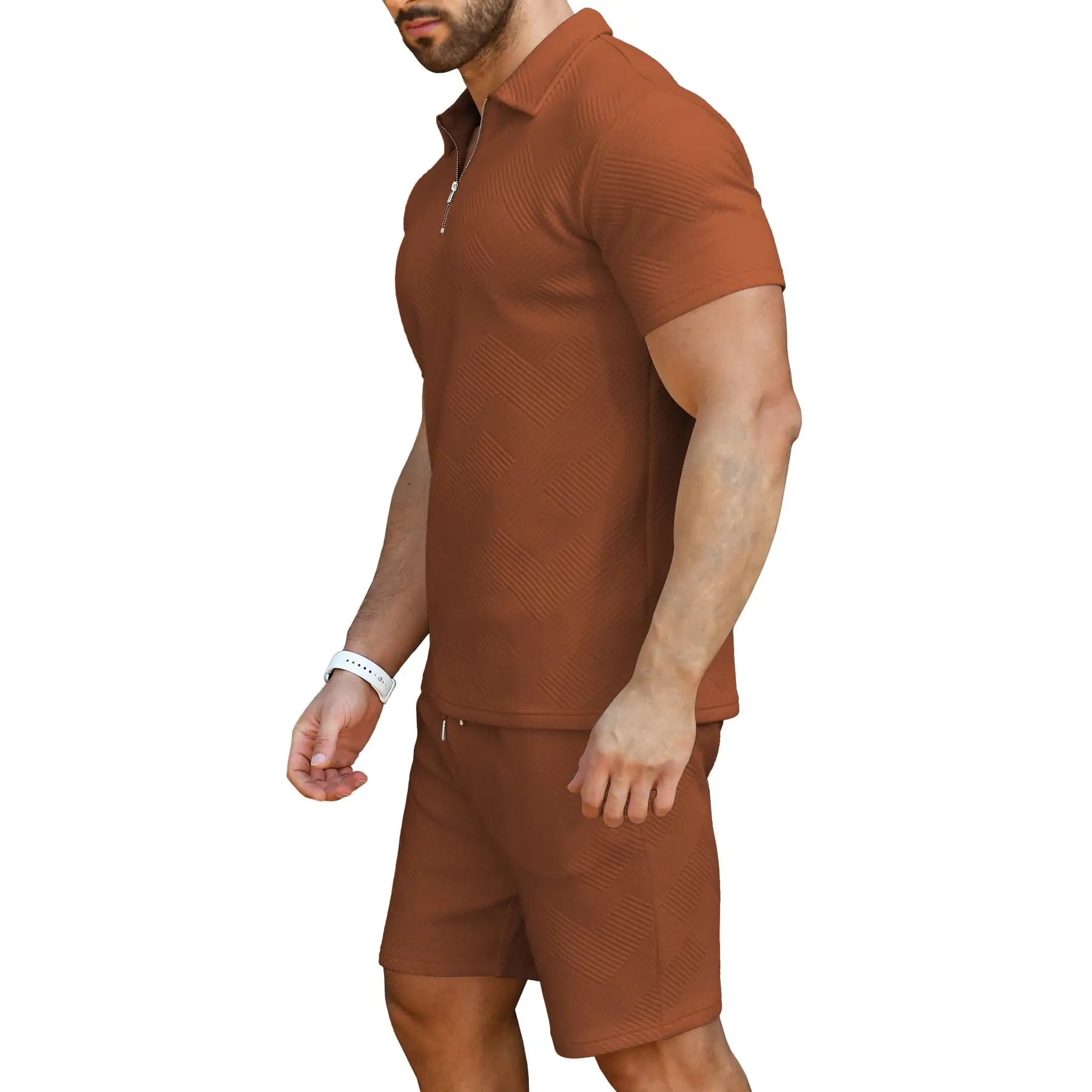 6 PACK-Men's Polo Shirt and Shorts Set Summer Outfits Fashion Casual Short Sleeve Polo Suit for Men 2 Piece Shorts Tracksuit