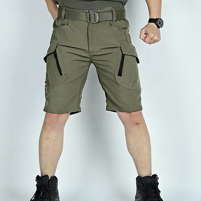 4 PACK-Men's Tactical Shorts Cargo Shorts Zipper Pocket Plain Waterproof Breathable Outdoor Daily Going out Fashion Casual Black Green