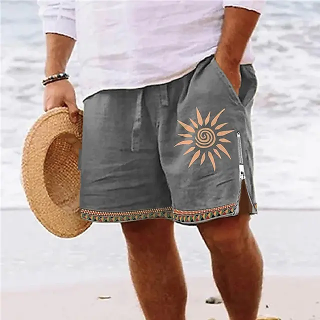 6 PACK-Men's Board Shorts Swim Shorts Swim Trunks Zipper Pocket Elastic Waist Sun Graphic Prints Comfort Breathable Short Casual Daily Holiday Streetwear Hawaiian Light Green Blue Micro-elastic