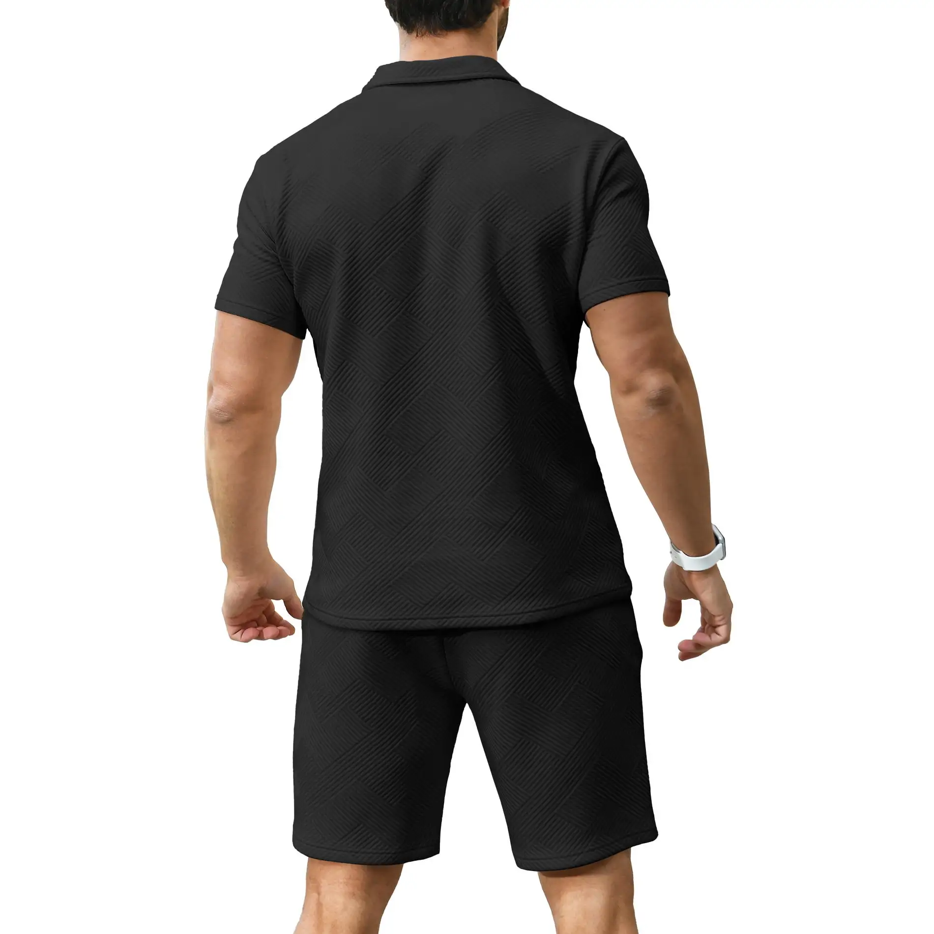 6 PACK-Men's Polo Shirt and Shorts Set Summer Outfits Fashion Casual Short Sleeve Polo Suit for Men 2 Piece Shorts Tracksuit