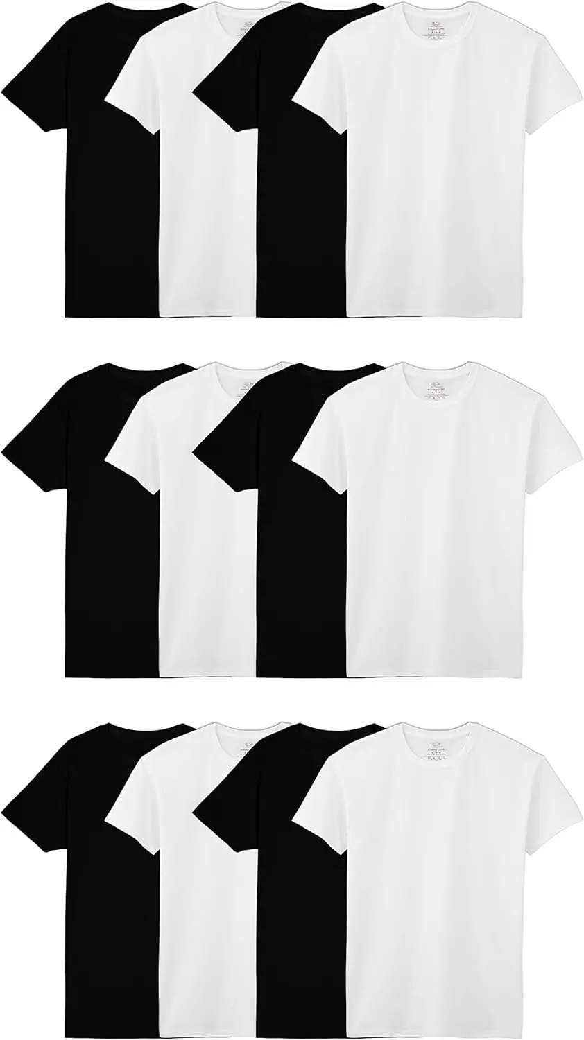 72 Pack-Men's Eversoft Cotton Stay Tucked Crew T-Shirt