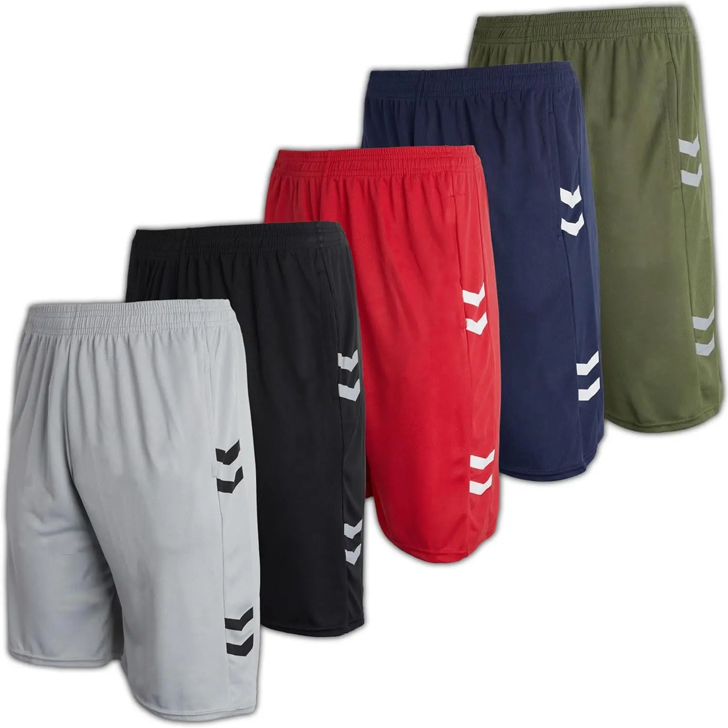 5 Pack-Men's Mesh Athletic Basketball Shorts Quick Dry Activewear with Pockets