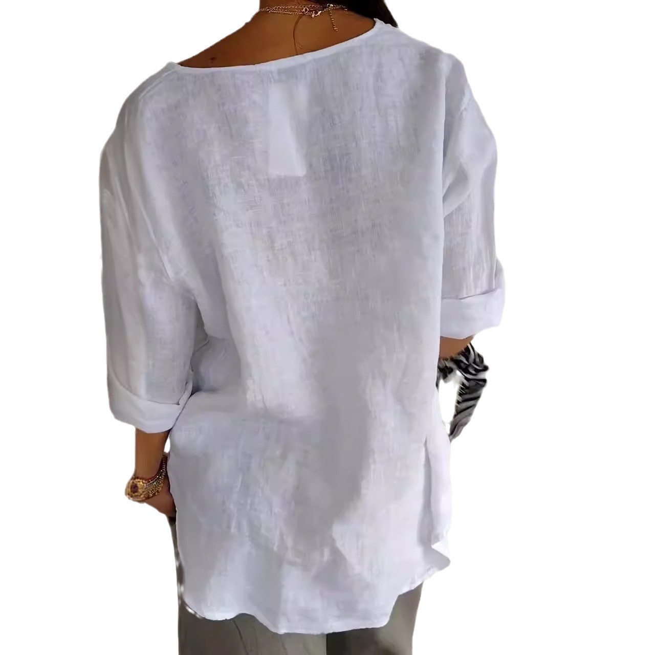 Women's Casual Cotton Linen Shirt 1b4e