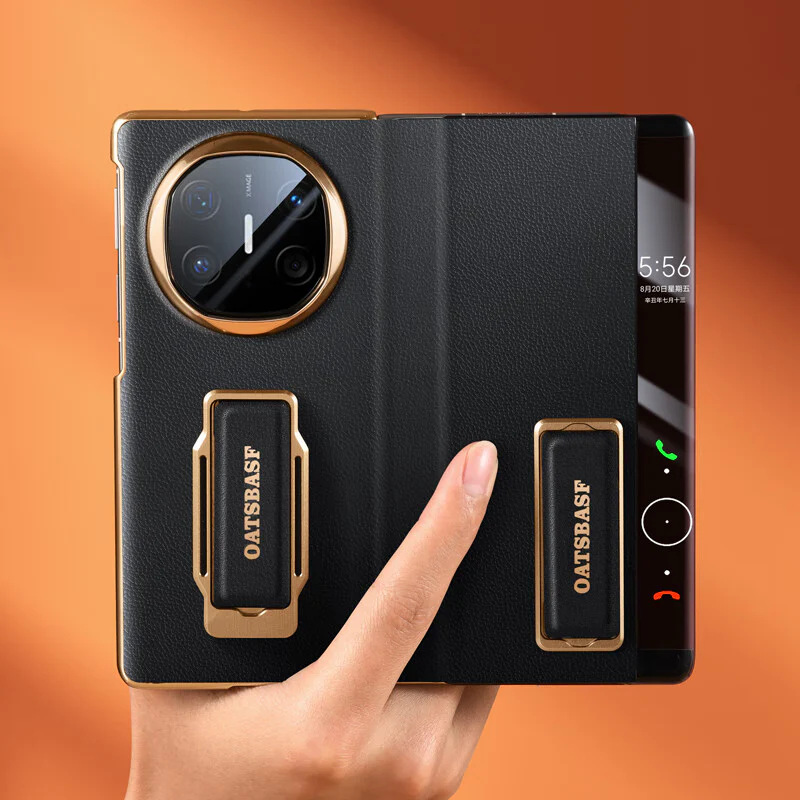 Oatsbasf 360° Rotatable Kickstand Strap Wristband Shockproof Leather Case Cover