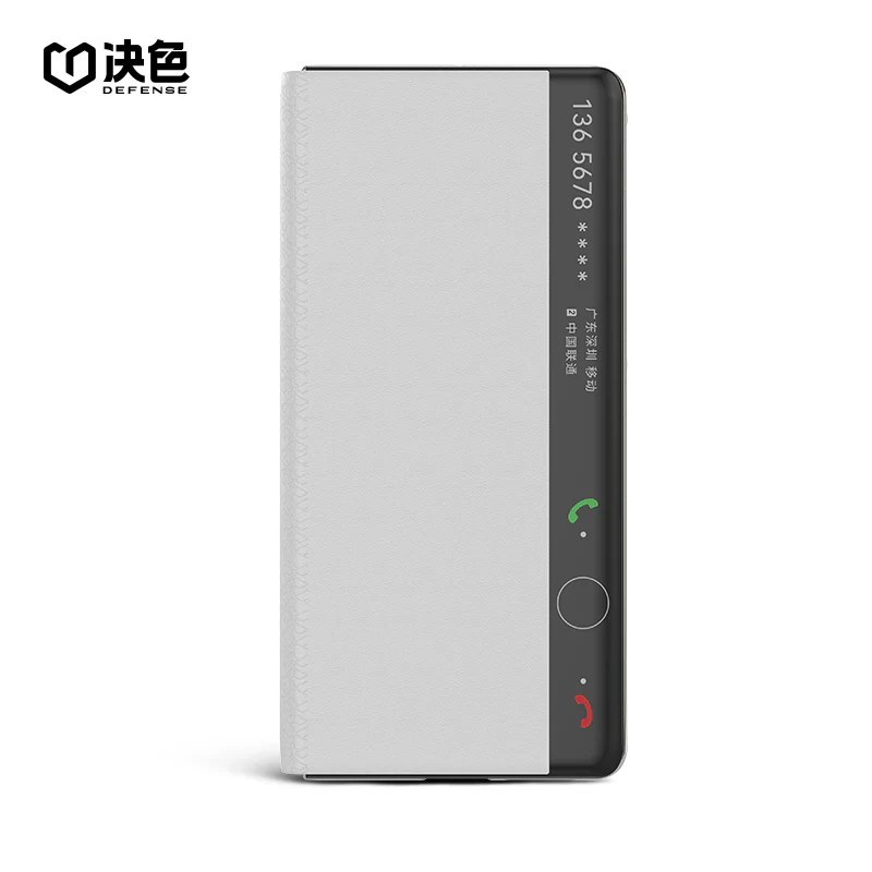 X-Doria Defense Ultra-Thin Luxury Clear View Window Genuine Leather Magnetic Flip Cover Case