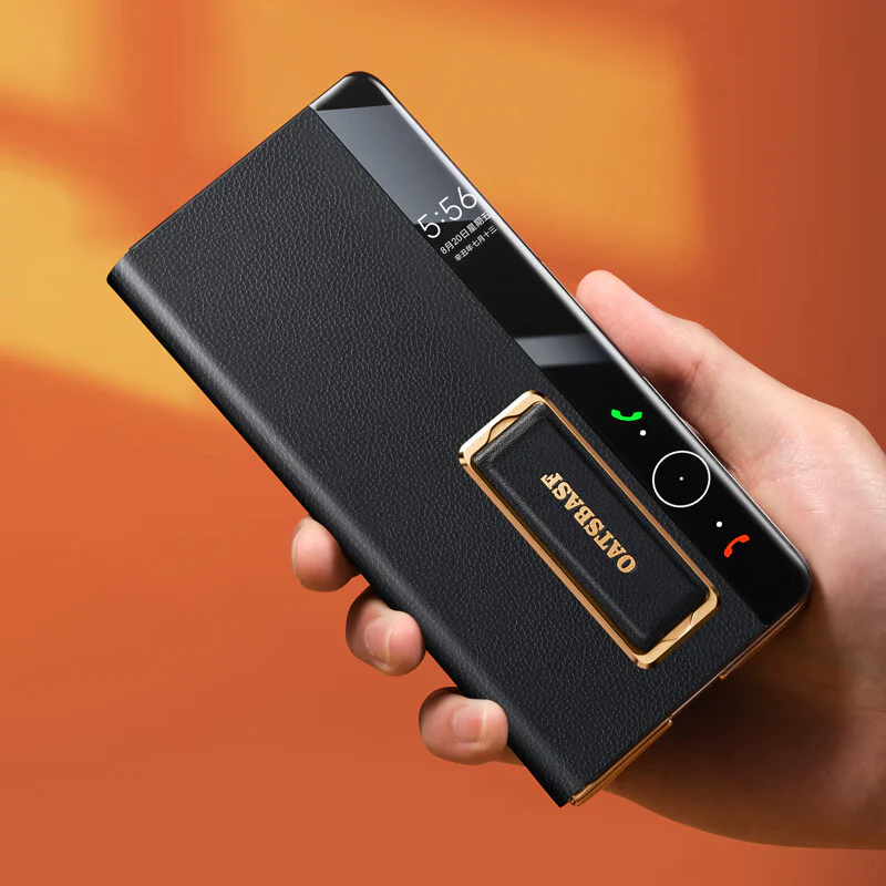 Oatsbasf 360° Rotatable Kickstand Strap Wristband Shockproof Leather Case Cover