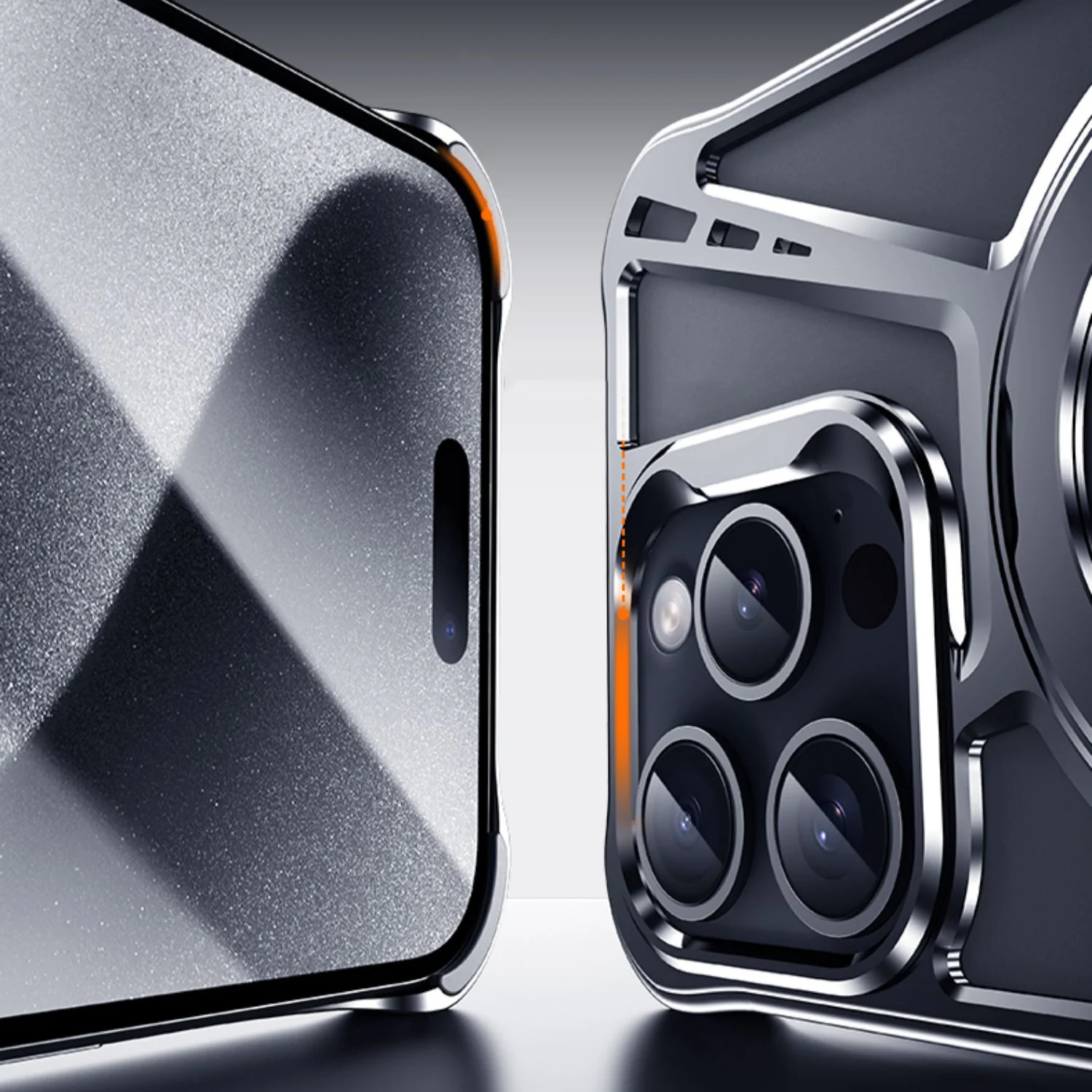 Armor King X Bracket MagSafe Pivot Ring Stand Air Cushion Metal Case Cover