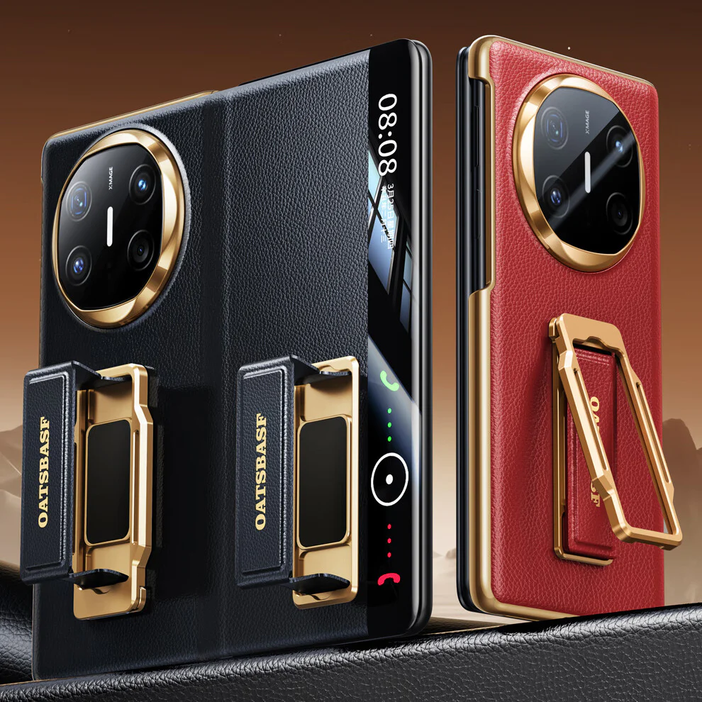 Oatsbasf 360° Rotatable Kickstand Strap Wristband Shockproof Leather Case Cover