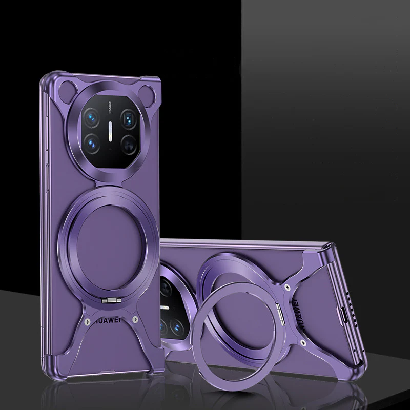 Armor King X Panda MagSafe Pivot Ring Stand Shockproof Metal Case Cover