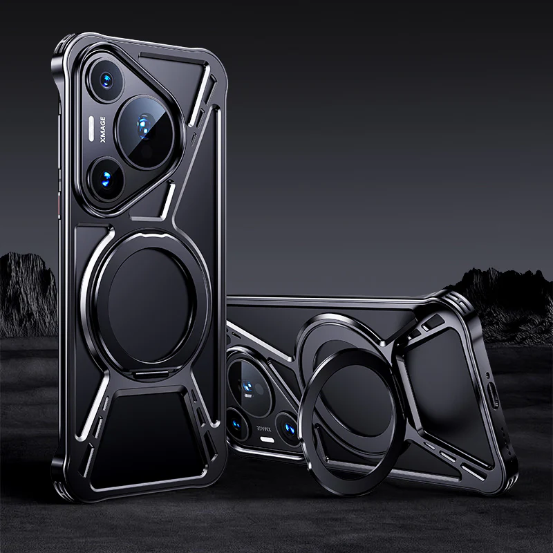 Armor King X Bracket MagSafe Pivot Ring Stand Air Cushion Metal Case Cover