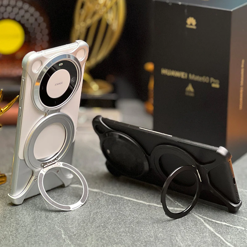 Armor King X Panda MagSafe Pivot Ring Stand Shockproof Metal Case Cover